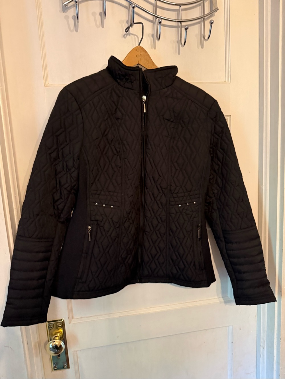 Weatherproof Quilted Zip-Front Puffer Jacket - Black